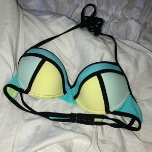 Blue bikini top